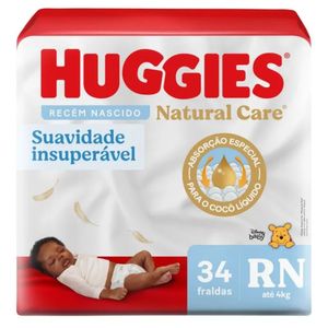 Fralda Huggies Natural Care Disney Baby Rn 34 Unidades