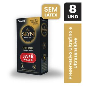 Preservativo Blowtex Skyn Original Sensação Natural Com 8 Unidades