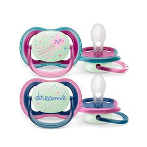 Chupeta Philips Avent Ultra Air Nighttime 6-18 Meses Rosa - 2 Unidades