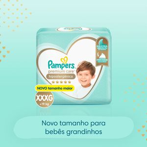 Fralda Infantil Pampers Premium Care Hipoalergênico Jumbo Xxxg - 52 Unidades