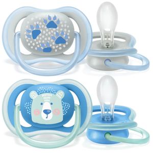 Chupeta Avent Ultra Air 6-18 Meses Pata E Urso Azul 2 Unidades