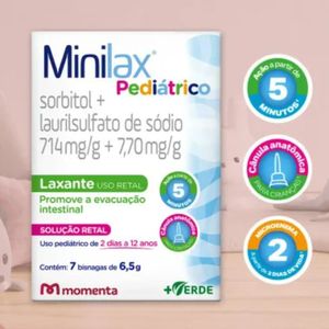 Minilax Pediátrico Solução Retal 7 Bisnagas De 6,5g