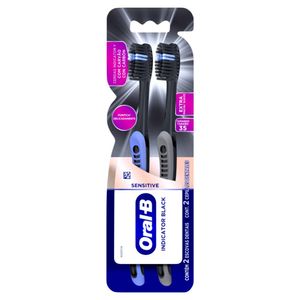 Escova De Dente Oral B Indicator Black Sensitive 2 Unidades