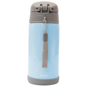 Garrafa Térmica Buba Baby Gumy Azul Com Canudo 400ml