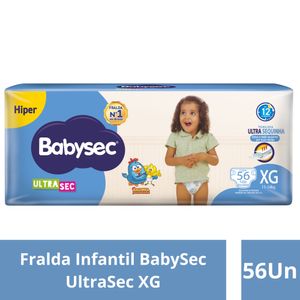 Fralda Infantil Babysec Ultrasec Hiper Xg 56 Unidades