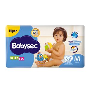 Fralda Infantil Babysec Ultrasec Hiper M 68 Unidades