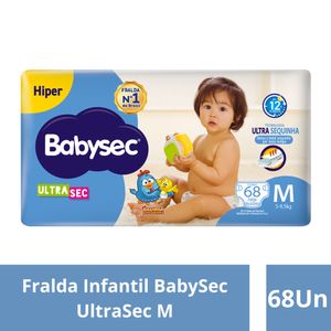 Fralda Infantil Babysec Ultrasec Hiper M 68 Unidades