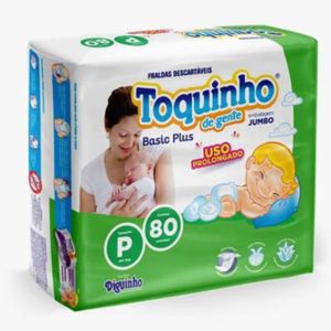 Fralda Infantil Toquinho Basic Plus P 80 Unidades
