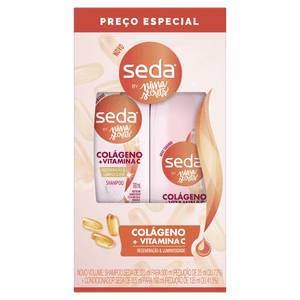 Kit Seda By Niina Secrets Colágeno E Vitamina C Shampoo 300ml + Condicionador 190ml