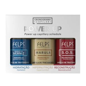 Kit Cronograma Capilar Felps Professional Ampolas Power Up 3 Unidades De 15ml