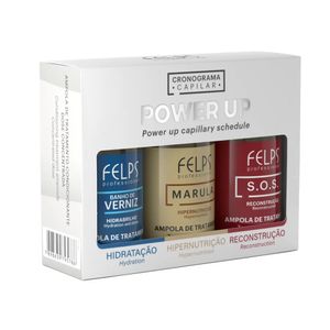 Kit Cronograma Capilar Felps Professional Ampolas Power Up 3 Unidades De 15ml