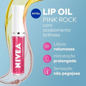 Brilho Labial Nutritivo Nivea Lip Oil Pink Rock 5,5ml