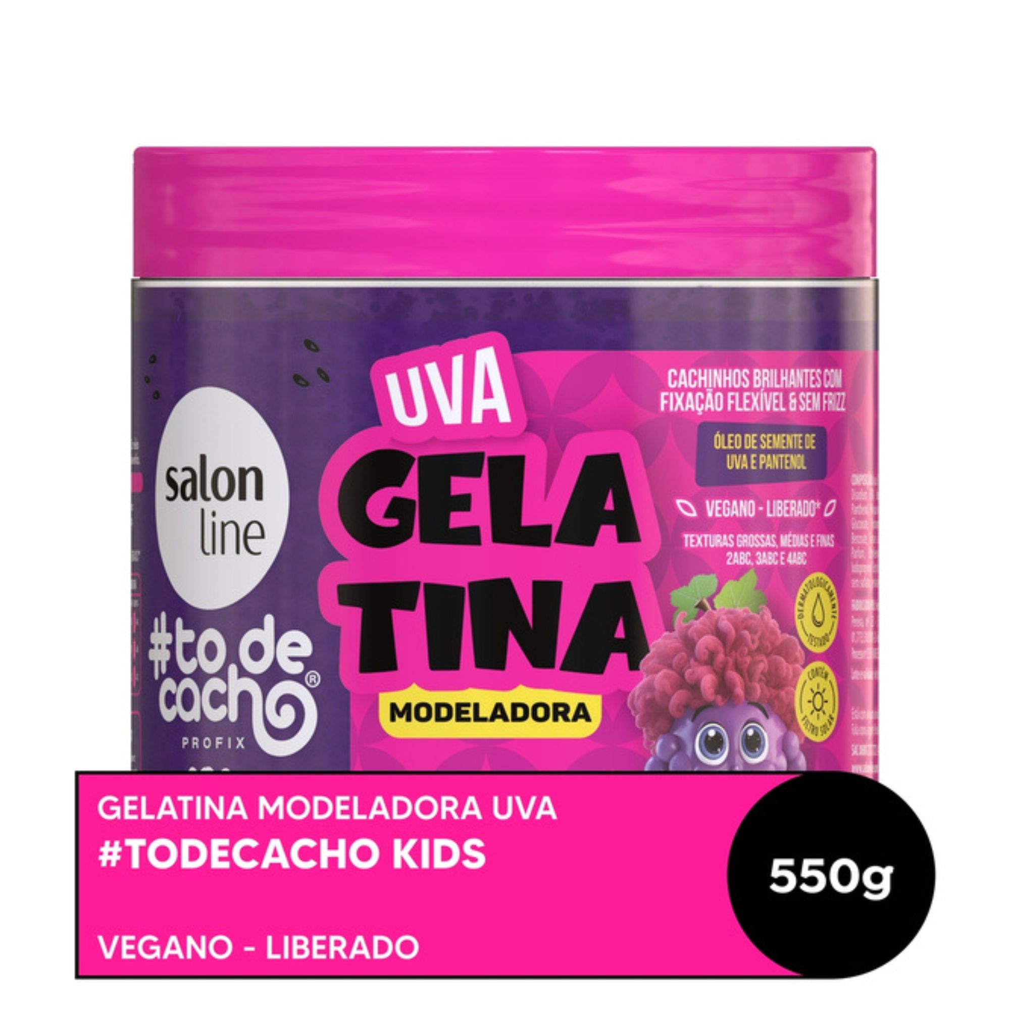 Gelatina Modeladora Salon Line Kids Todecacho Uva 550g - PromoFarma