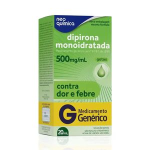 Dipirona Monoidratada 500mg/ml Neo Química Solução De Uso Oral 20ml