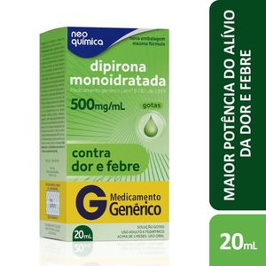 Dipirona Monoidratada 500mg/ml Neo Química Solução De Uso Oral 20ml