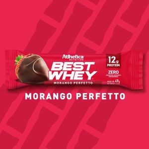 Barra De Proteína Best Whey 12g Atlhetica Nutrition Morango Perfetto 49g