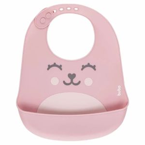 Babador De Silicone Pega Migalhas Buba Gumy Rosa 1 Unidade