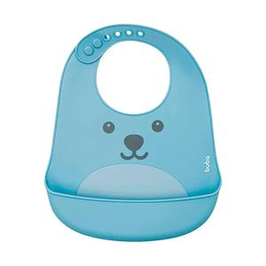 Babador De Silicone Pega Migalhas Buba Gumy Azul 1 Unidade