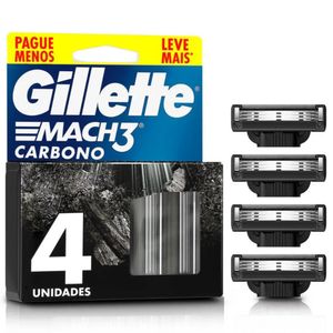 Refil Para Aparelho De Barbear Gillette Mach3 Carbono 4 Unidades