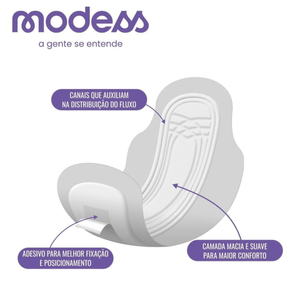 Absorvente Modess Cobertura Suave Com Abas Com 32 Unidades