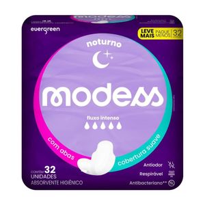 Absorvente Modess Noturno Com Abas 32 Unidades