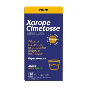 Cimetosse Guaifenesina 13,33mg/ml Xarope 120ml Sabor Mel E Menta