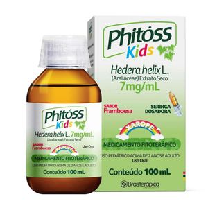 Xarope Phitóss Kids Hedera Helix L. 7mg/ml Brasterapica Framboesa 100ml