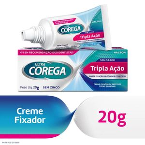 Kit Ultra Corega Tripla Ação Sem Sabor 2 Unidades De 20g