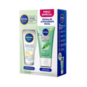 Kit Nivea Rotina De Autocuidado Facial Protetor Solar Fps 70 40ml + Sabonete Em Gel 150g