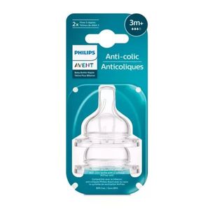 Bico De Mamadeira Philips Avent Anti-colic Fluxo Natural 3m+ 2 Unidades