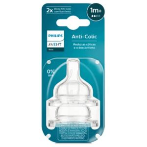 Bico De Mamadeira Philips Avent Anti-colic Fluxo Natural 1m+ 2 Unidades