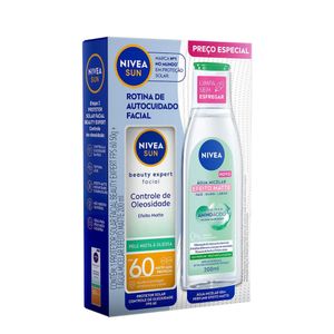 Kit Nivea Protetor Solar Facial Beauty Expert Fps 60 50g + Água Micelar Efeito Matte 7 Em 1 200ml