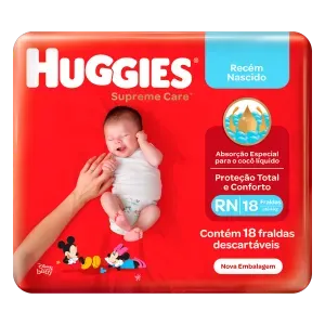 Fralda Huggies Supreme Care Rn 18 Unidades