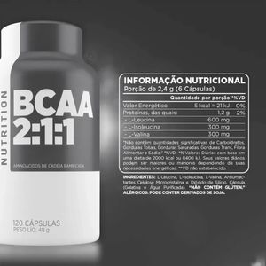 Bcaa 2:1:1 Atlhetica Nutrition 120 Cápsulas