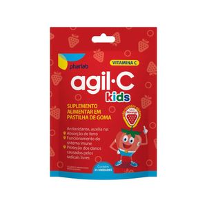 Agil-c Kids 30mg Morango Envelope 25 Pastilhas De Goma