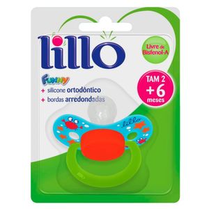 Chupeta Lillo Funny 6m+ Bico De Silicone Azul 1 Unidade