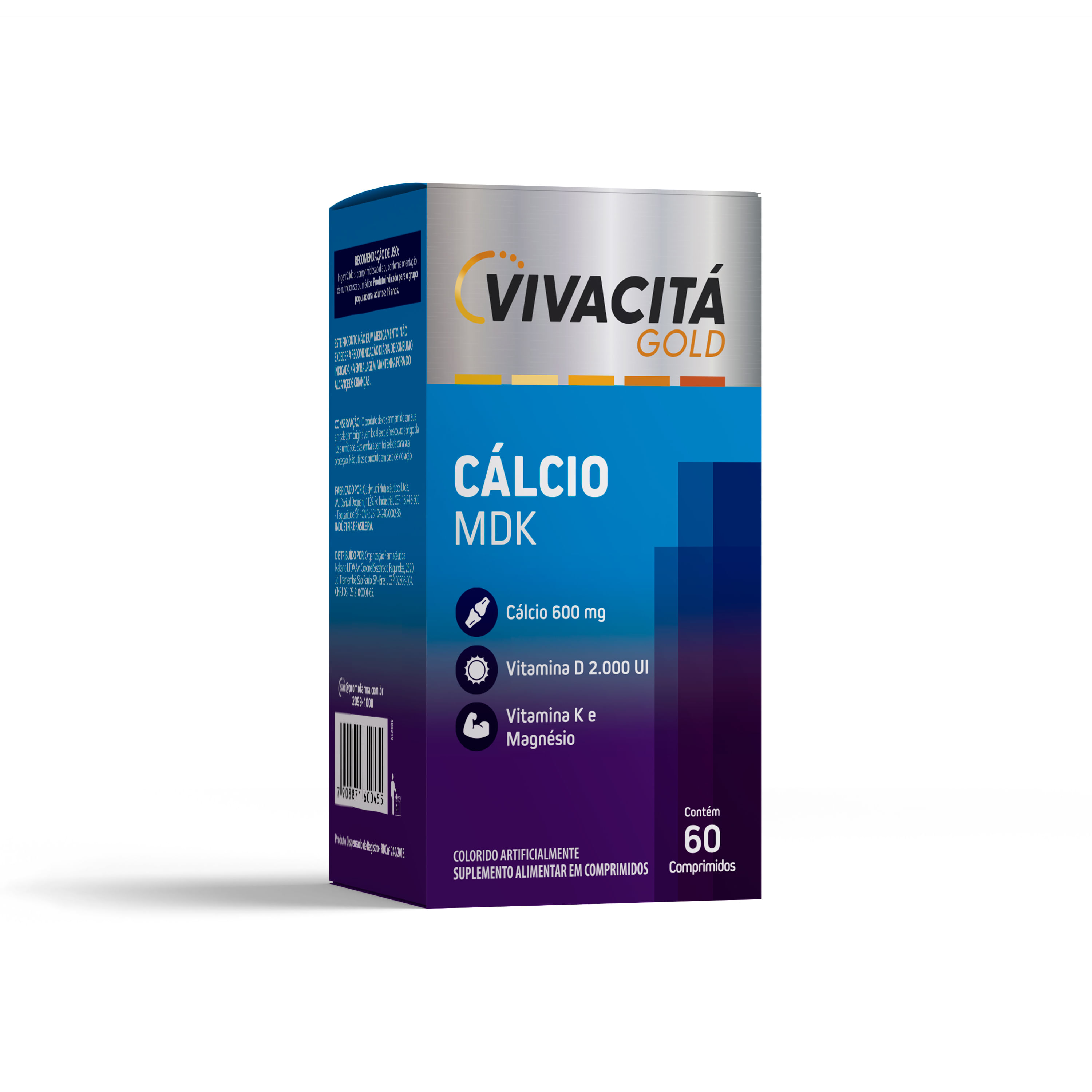 Cálcio Mdk Vivacitá Gold 60 Comprimidos