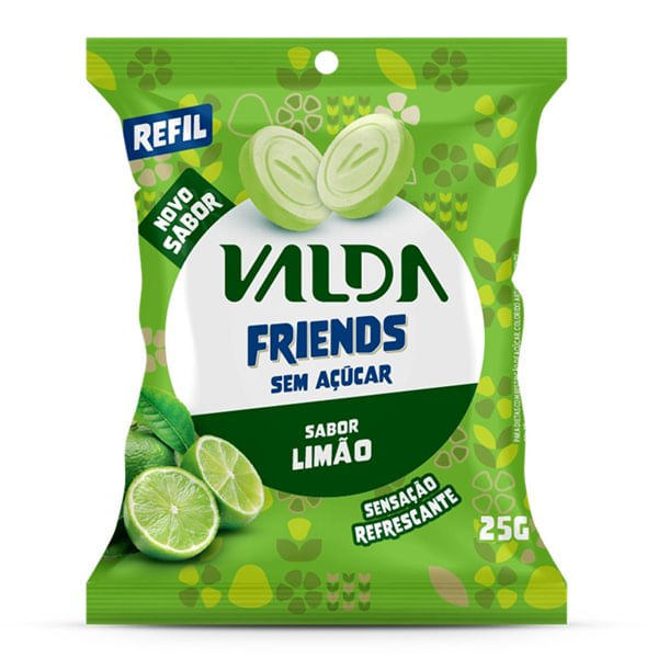 Pastilhas Valda Friends Sabor Limão Sem Açúcar 25g
