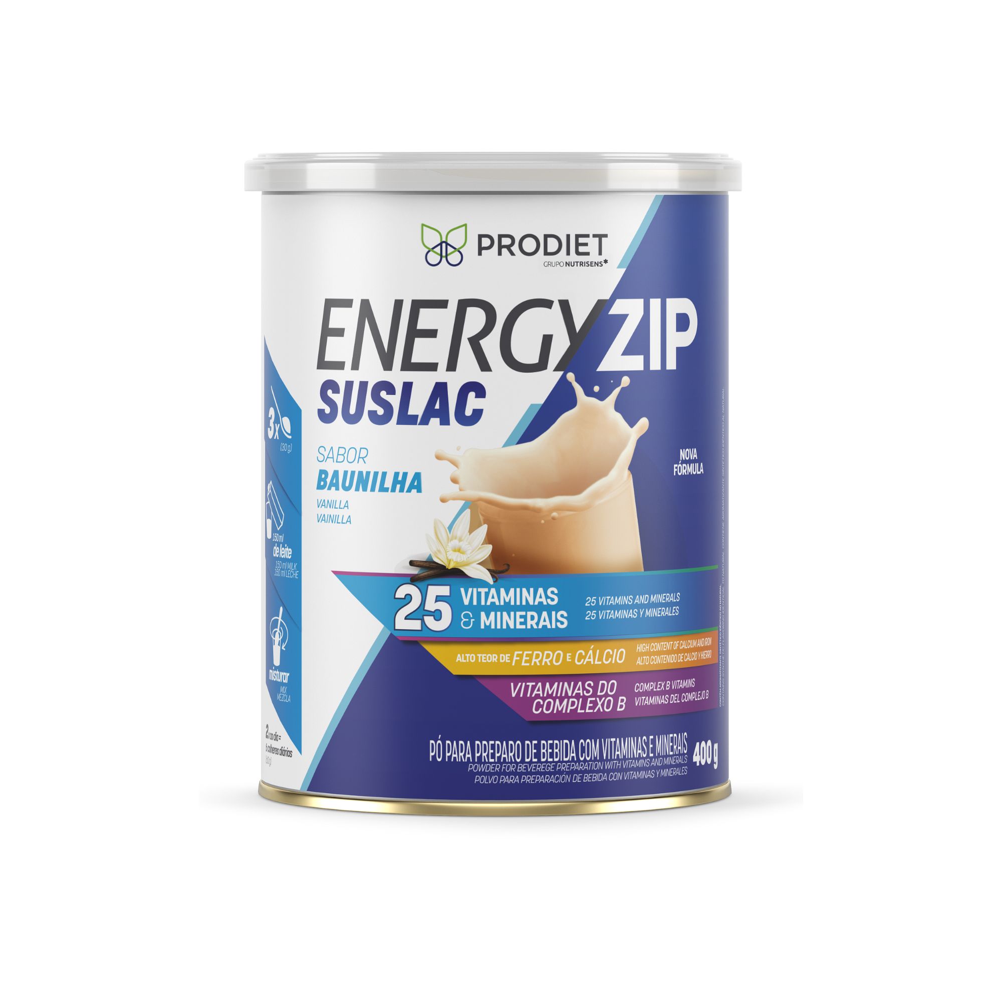 Energyzip Suslac Prodiet sabor baunilha 400g