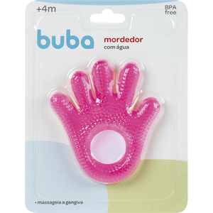 Mordedor Com Água Massageador Gengiva Mãozinha Rosa Buba 1 Unidade